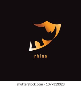 rhino Gradient Orange on a dark background. logo. symbol. vector