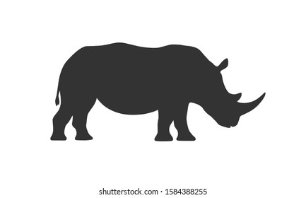 Rhino graphic icon. Rhinoceros sign Isolated on white background. Wildlife symbol. Vector illustration