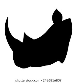 Rhino head animal silhouette. Vector image