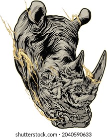 Rhino head art vector file