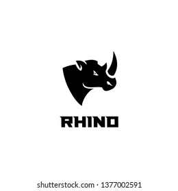 rhino head black logo icon designs vector illustration sport