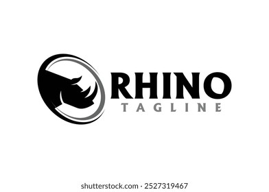 o logotipo do círculo da cabeça do rinoceronte