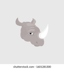 rhino head design vector. rhino face logo illustration.