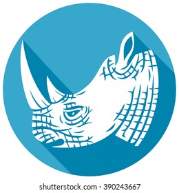 rhino head flat icon 