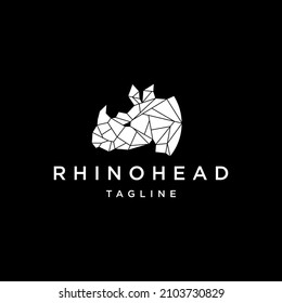 Rhino head geometric logo icon design template