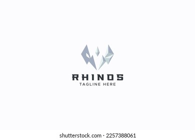 Rhino Head and Half Concept Geometric  Shape for Strong and Power Brand Identity Business Logo