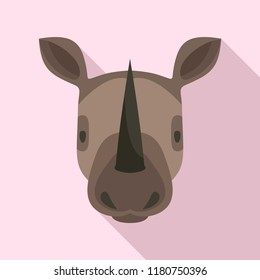 Rhino head icon. Flat illustration of rhino head vector icon for web design