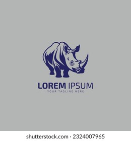 rhino head icon logo template vector illustration.