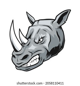 Rhino head illustration .for print ,mascot and other uses