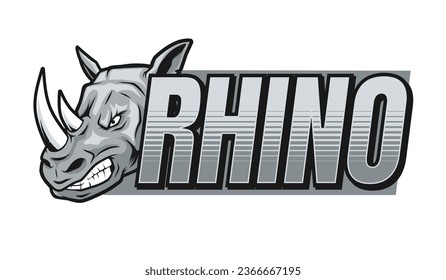 rhino head illustration vector mascot