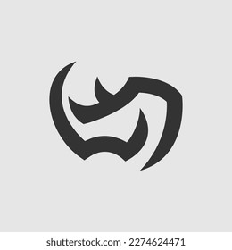 logotipo de la línea de cabeza del rinoceronte. diseño vectorial del logotipo del icono de la línea del rinoceronte, diseño del pictograma del logotipo moderno del rinoceronte