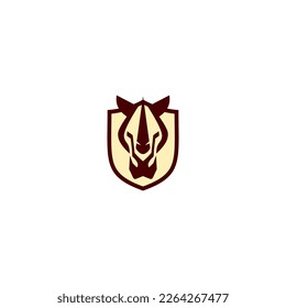 rhino head logo design, animal head abstract logo