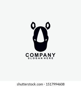 Rhino Head Logo Design Template. Modern Design. Vector Illustration
