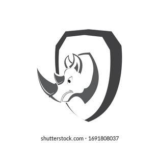 Design-Vektorillustration für Rhinokopflogo