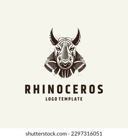 Rhino head logo design vector illustration