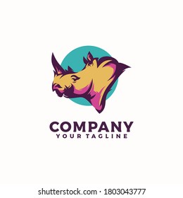 Rhino head logo designs vector