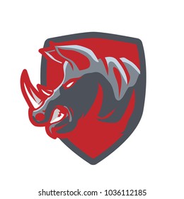 Rhino Head Logo Emblem Template Vector