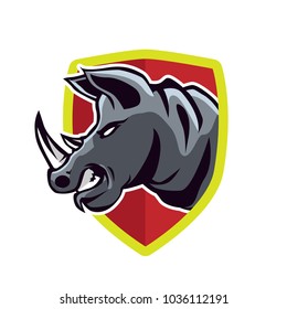 Rhino Head Logo Emblem Template Vector Stock Vector (Royalty Free ...