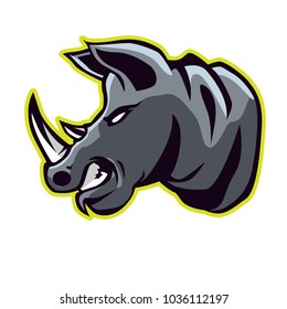Rhino Head Logo Emblem Template Vector
