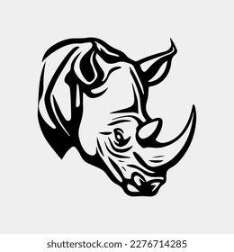 rhino head logo icon vector illustration template
