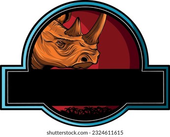 rhino head logo icon vector illustration template