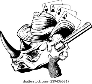 rhino head logo icon vector illustration