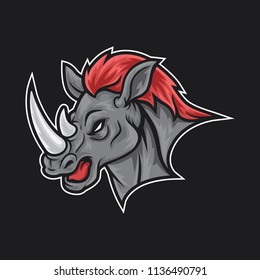 Rhino head logo mascot