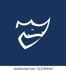 rhino head logo with modern and simple stylish shape