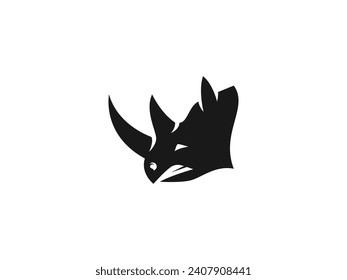 rhino head logo vector icon illustration, logo template