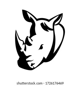 Rhino head logo vector mascot design