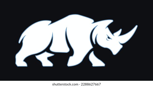 Rhino Head Logo Vector Template Illustration Design. Mascot Transparent Rhino Logo design Rhino sport logo