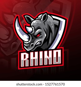 Rhino head mascot logo design