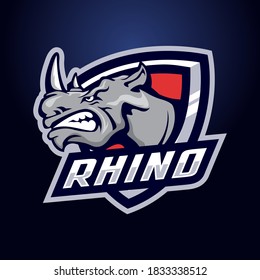 Rhino head mascot logo design