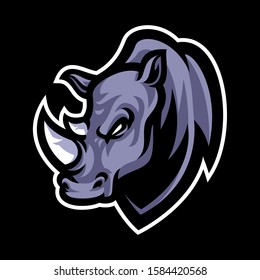 Rhino head mascot logo vector