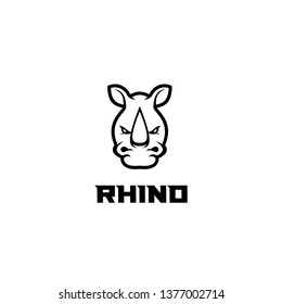 rhino head oultine logo icon designs vector illustration sport