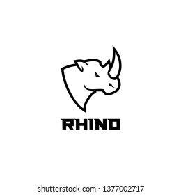 rhino head oultine logo icon designs vector illustration sport