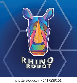Rhino Head Robot Futuristic Illustration