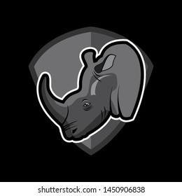 rhino head sport logo vector design