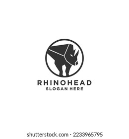 Rhino head template flat vector