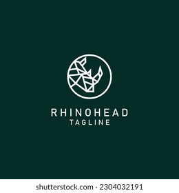 Rhino head template flat vector
