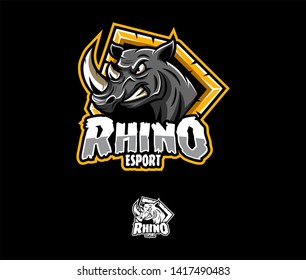 Rhino head vector, rhino esport logo team, rhino emblem vector