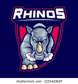 Rhino head vector, rhino esport logo team, rhino mascot vector