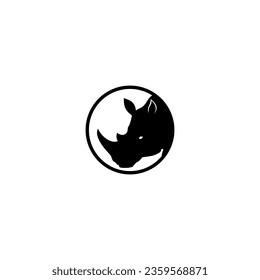 ilustración del vector de cabeza de rinoceronte para icono, símbolo o logotipo. logotipo de plantilla de rinoceronte