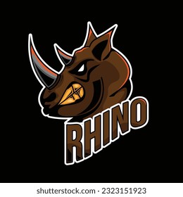 rhino head vector for your team sport