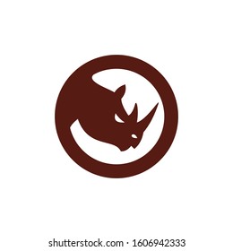 Rhino head within a circle