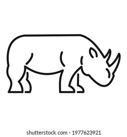 Rhino horn icon. Outline rhino horn vector icon for web design isolated on white background