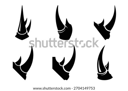 rhino horn of the modern vector silhouettes animals icon collection
