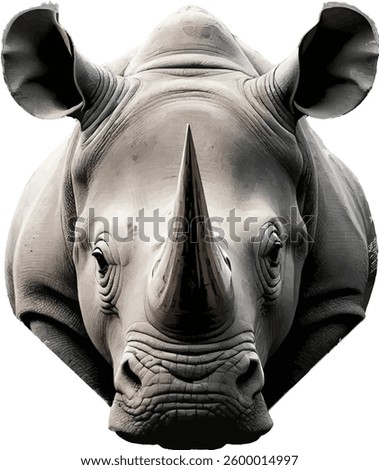 Rhino horn transparent icon vector illustration