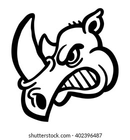 Rhino Horns Animal Cartoon vector icon