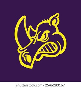 Rhino Horns Animal trendy artwork lovely abstract vector illustration colorful applied design.eps